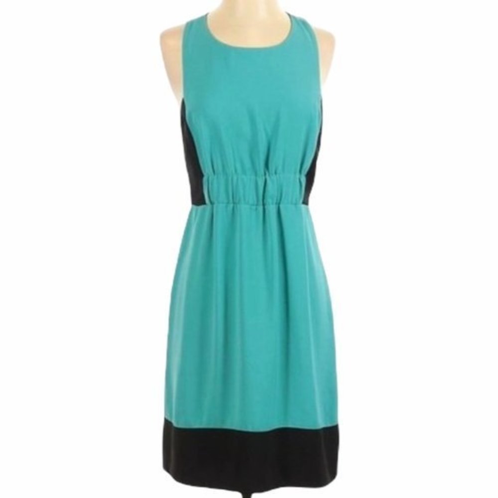 RACHEL Rachel Roy Colorblock Racerback Sleeveless Womens Mini Dress Teal sz 2
